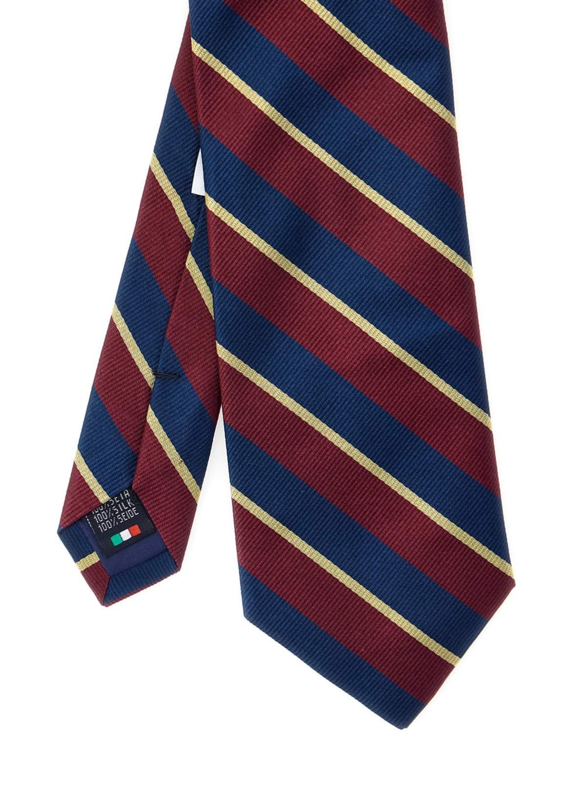 Sebago Regimental 8cm Silk Tie - Bordeaux - Image 2 of 3