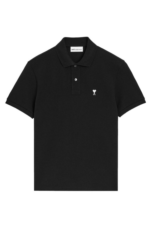 Ami Alexandre Mattiussi Ami De Coeur Cotton Polo Shirt - Black