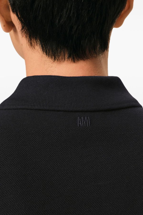 Ami Alexandre Mattiussi Ami De Coeur Cotton Polo Shirt - Black