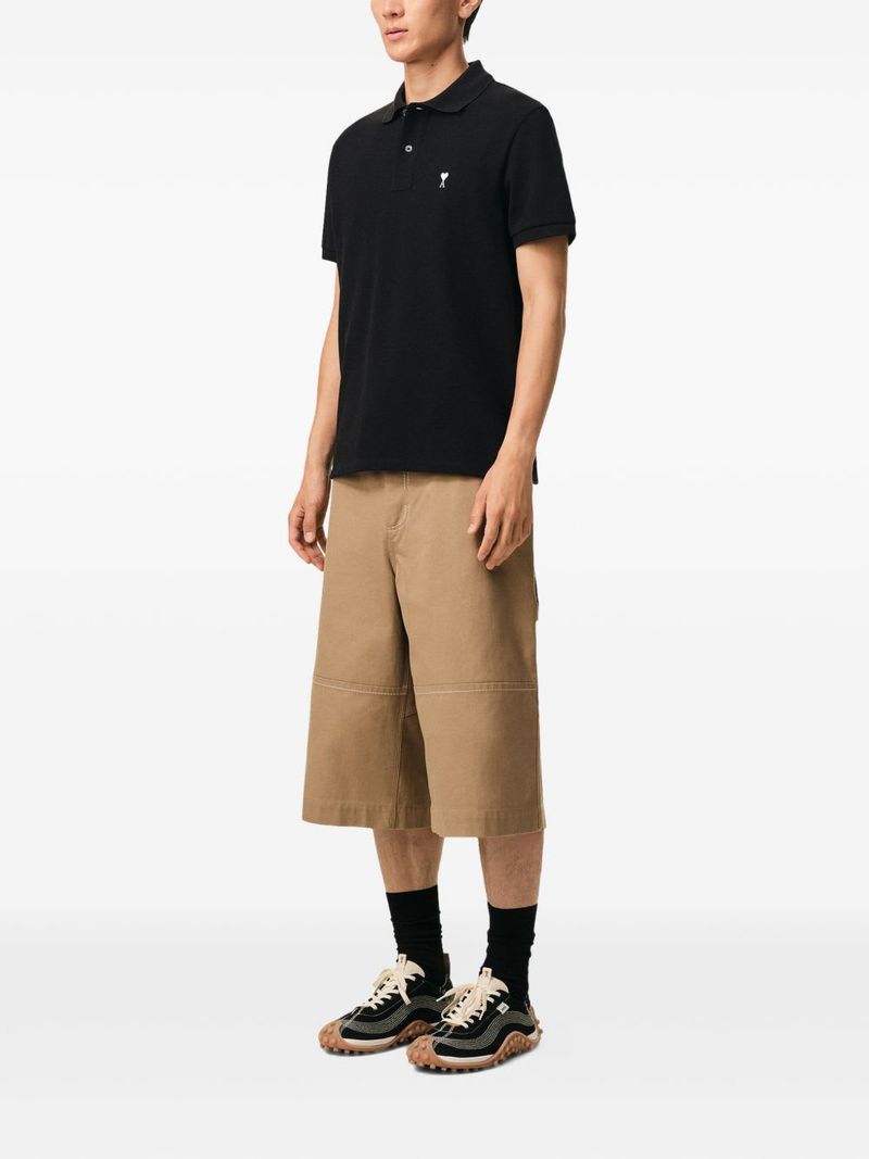 Ami Alexandre Mattiussi Ami De Coeur Cotton Polo Shirt - Black