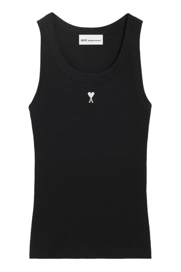 Ami Alexandre Mattiussi Ami De Couer Cotton Tank Top - Black
