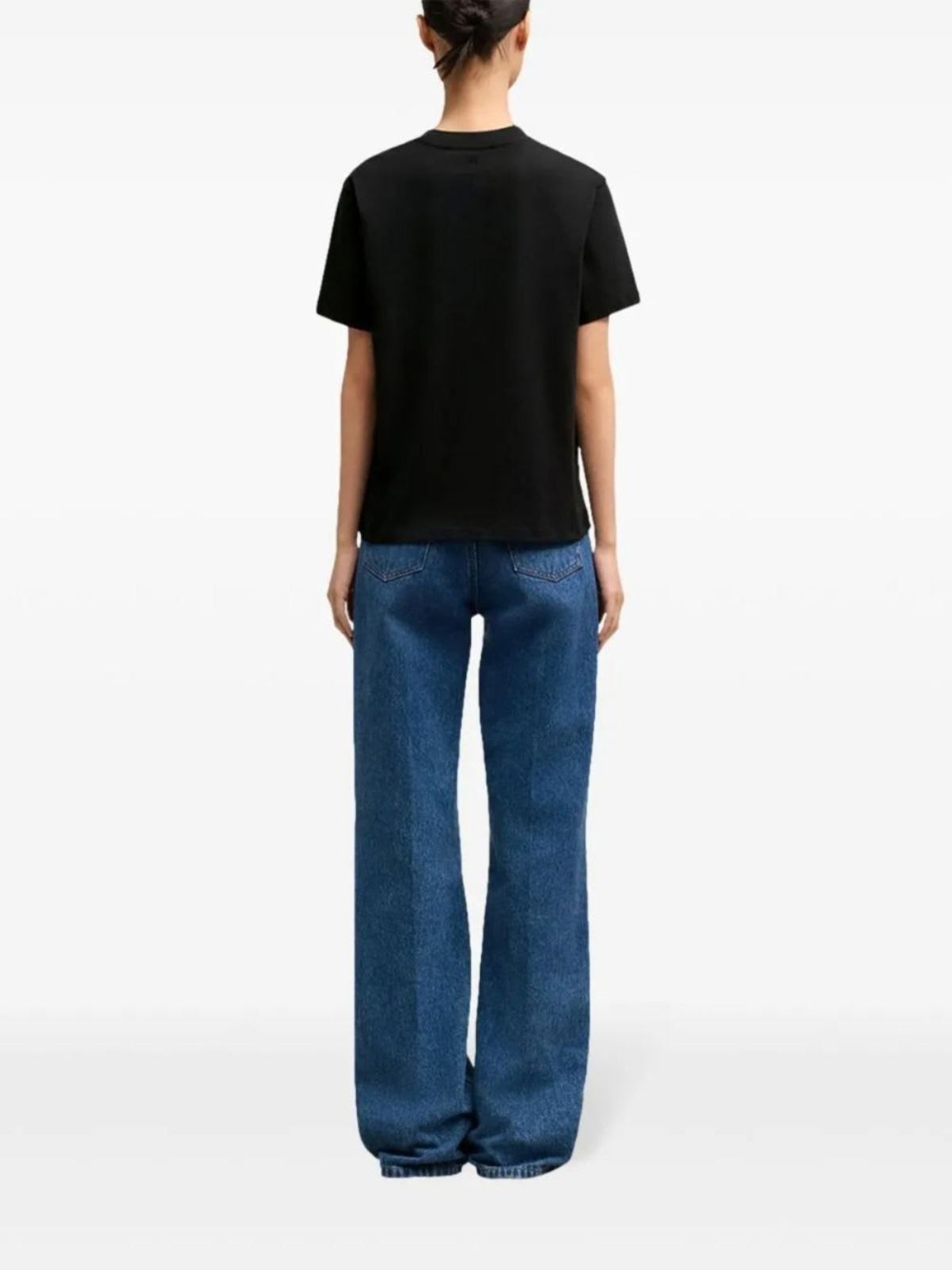 Ami Alexandre Mattiussi Ami De Coeur Cotton T-Shirt - Black - Image 4 of 5