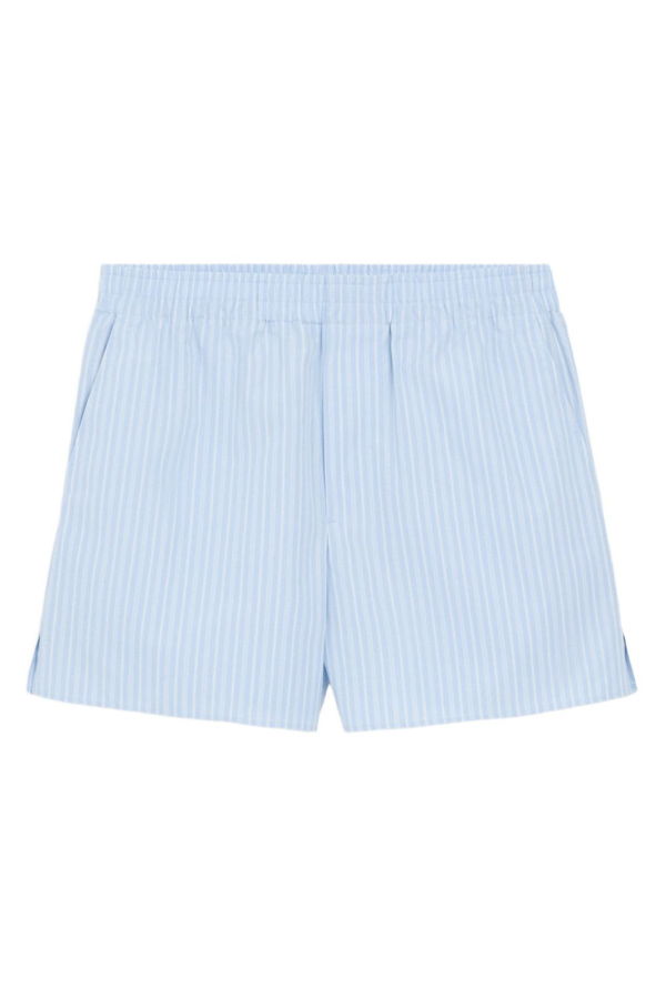 Ami Alexandre Mattiussi Striped Cotton Shorts - Clear Blue