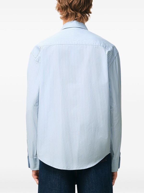 Ami Alexandre Mattiussi Striped Cotton Shirt - Clear Blue