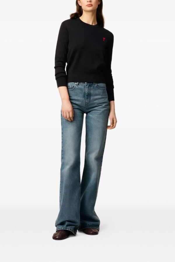 Ami Alexandre Mattiussi Ami De Coeur Wool Sweater - Black