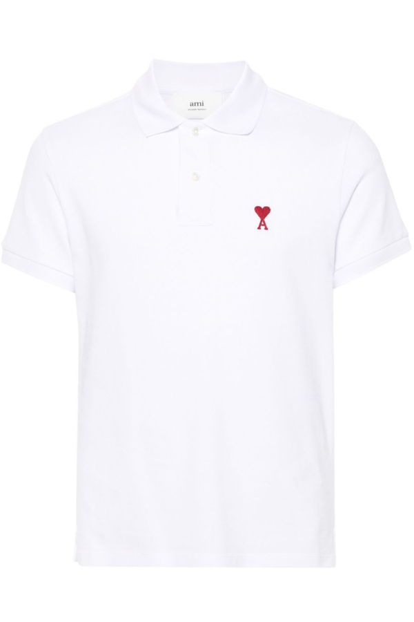 Ami Alexandre Mattiussi Ami De Coeur Cotton Polo Shirt - White