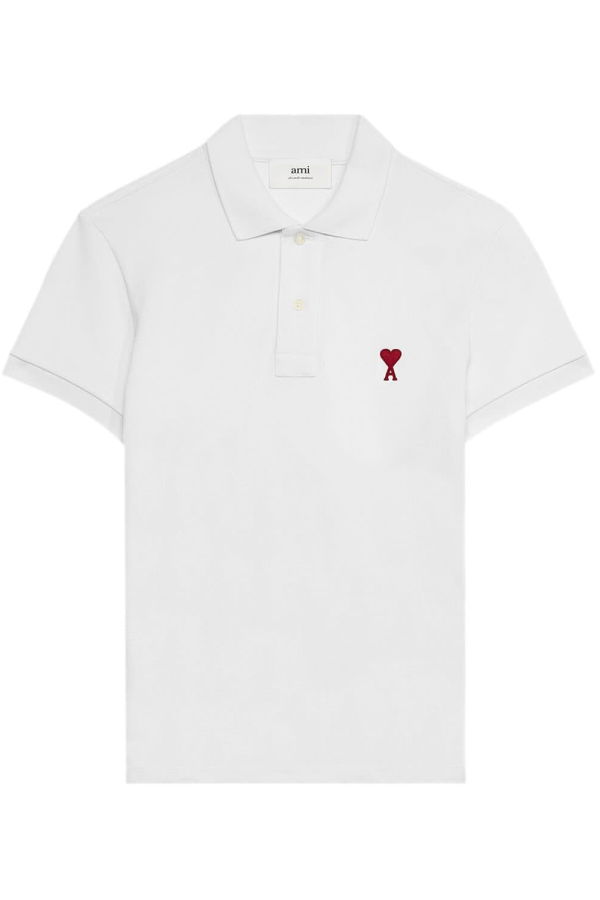 Ami Alexandre Mattiussi Ami De Coeur Cotton Polo Shirt - White