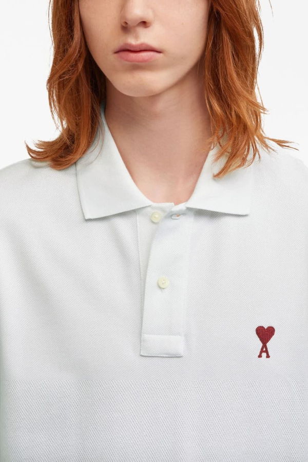 Ami Alexandre Mattiussi Ami De Coeur Cotton Polo Shirt - White