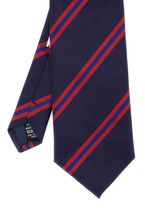 Sebago Regimental 8cm Silk Tie - Blu