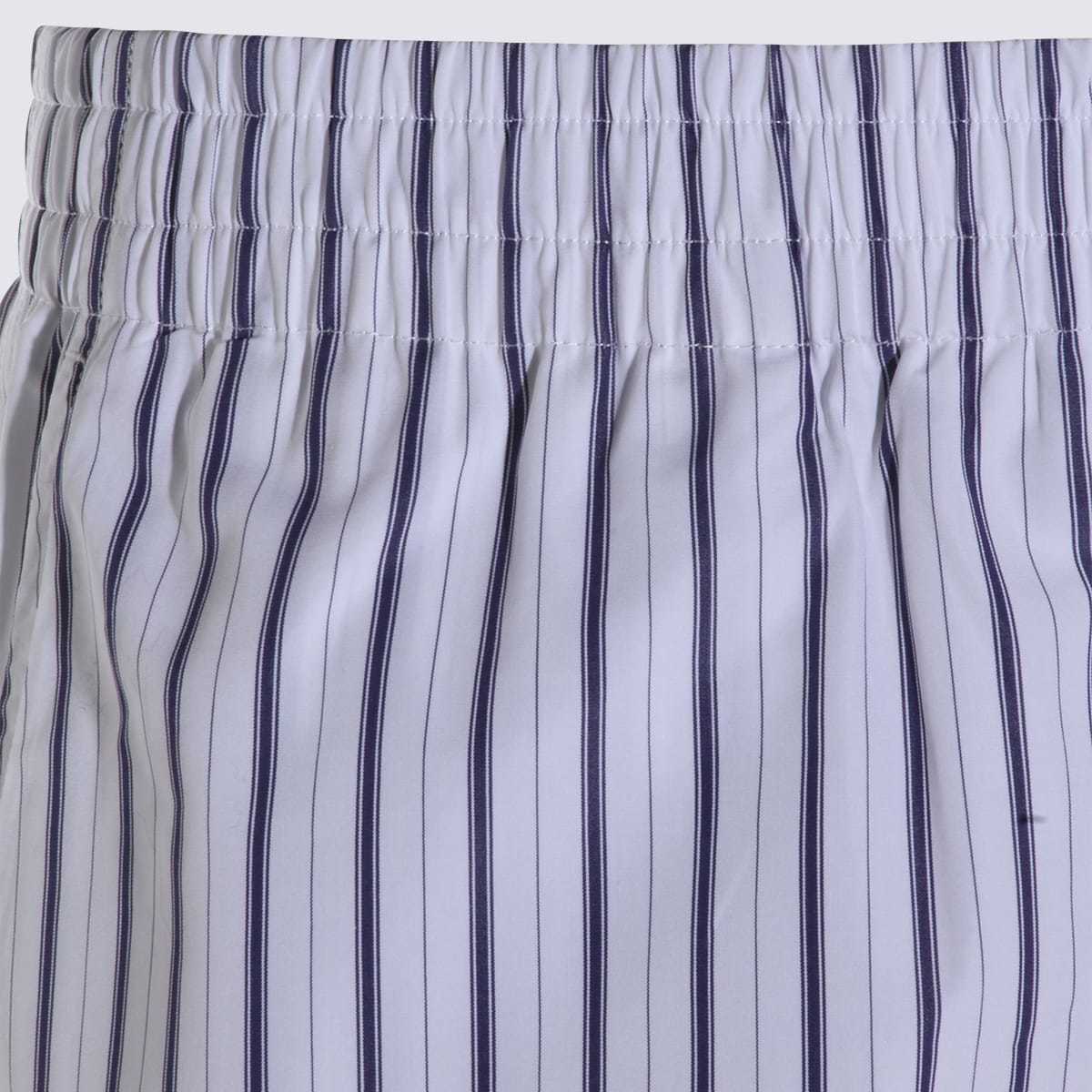 Ami Alexandre Mattiussi White and Blue Cotton Shorts - White-Blue - Image 3 of 4