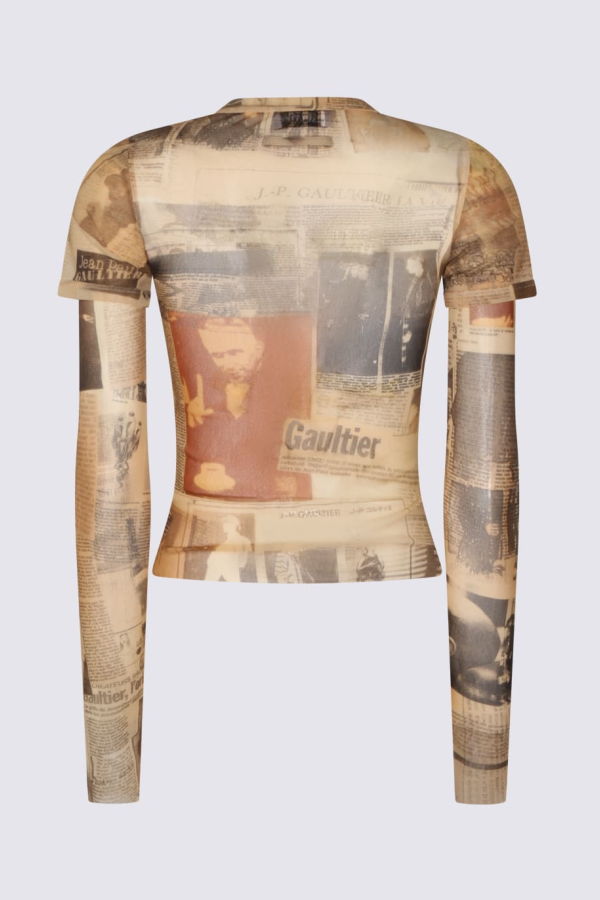 Jean Paul Gaultier Top - Ecru/Light Grey/Red