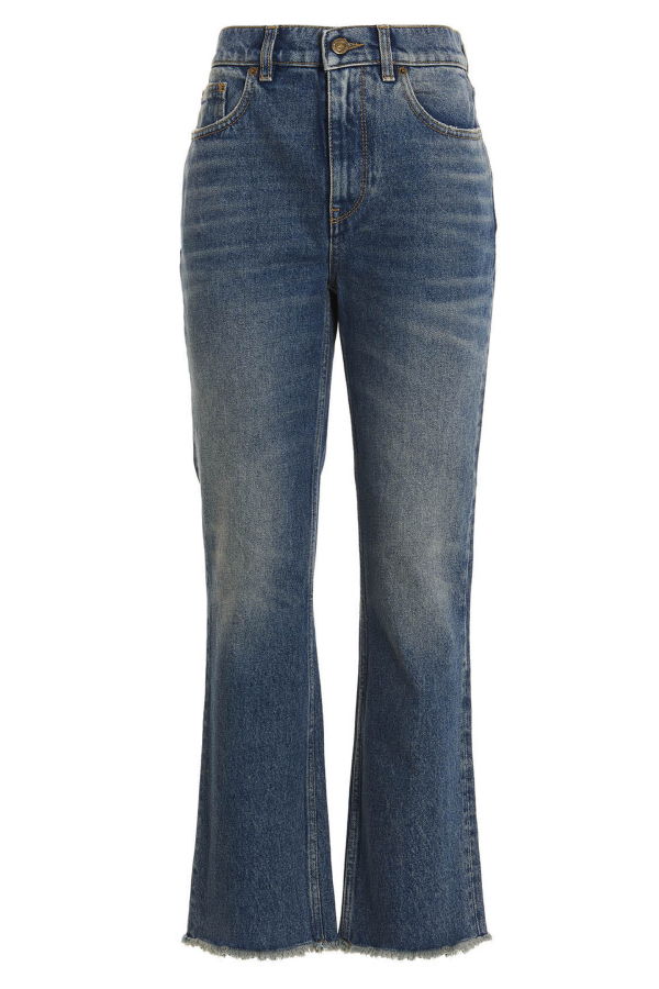 Golden Goose Used-Effect Hem Detail Jeans - Blue