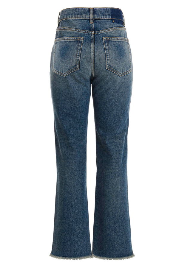 Golden Goose Used-Effect Hem Detail Jeans - Blue