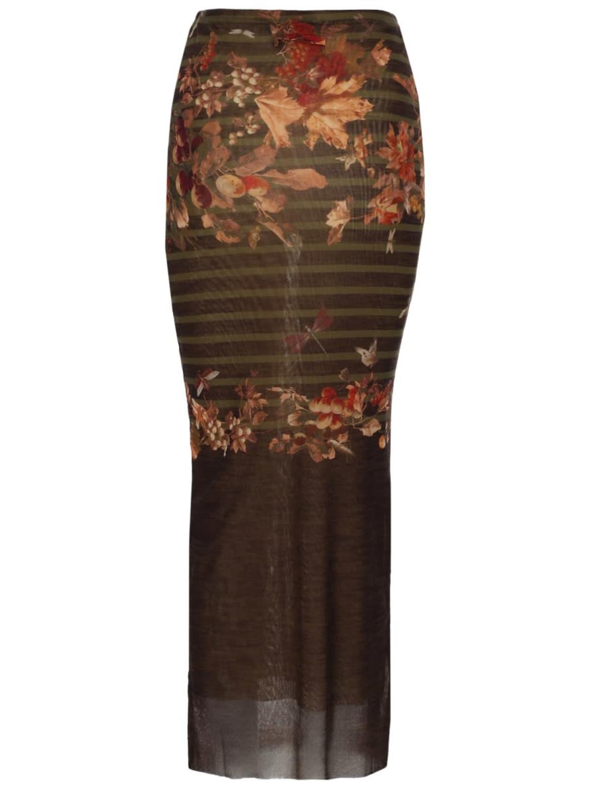Jean Paul Gaultier Long Skirt With Mariniere Grape Print Skirt - Multicolour - Image 2 of 2