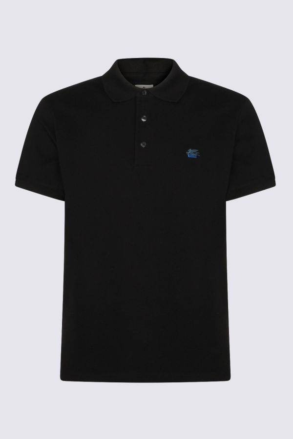 Etro Black Cotton Polo Shirt - Black