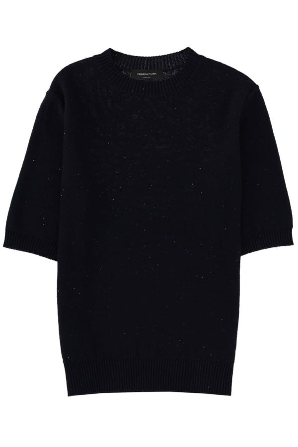 Fabiana Filippi Linen Blend T-Shirt Top - Blue