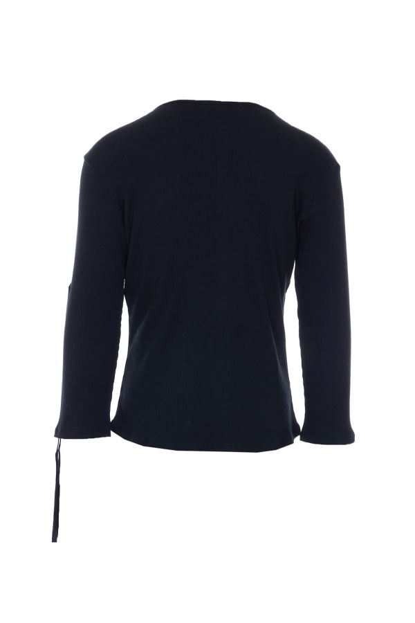 Ann Demeulemeester Ilyas Serafino Long Sleeve Top - Black