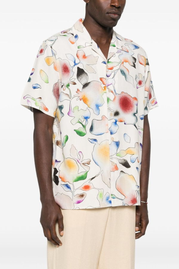 PAUL SMITH PS by Paul Smith Printed Shirt - White
