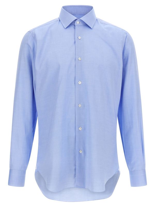 Barba Napoli Oxford Cotton Shirt - Light Blue
