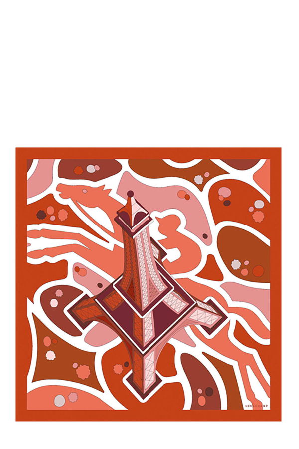 Longchamp Maxi Print Scarf - Orange