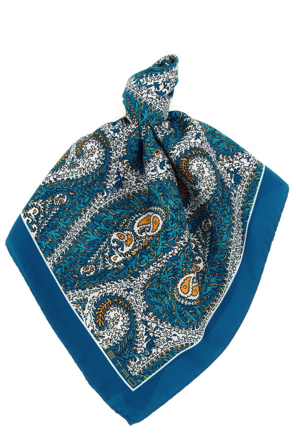 Etro Paisley Silk Scarf - Blue