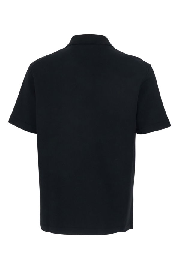 Jil Sander Polo Shirt With Classic Collar and Front Zip Closure - Black