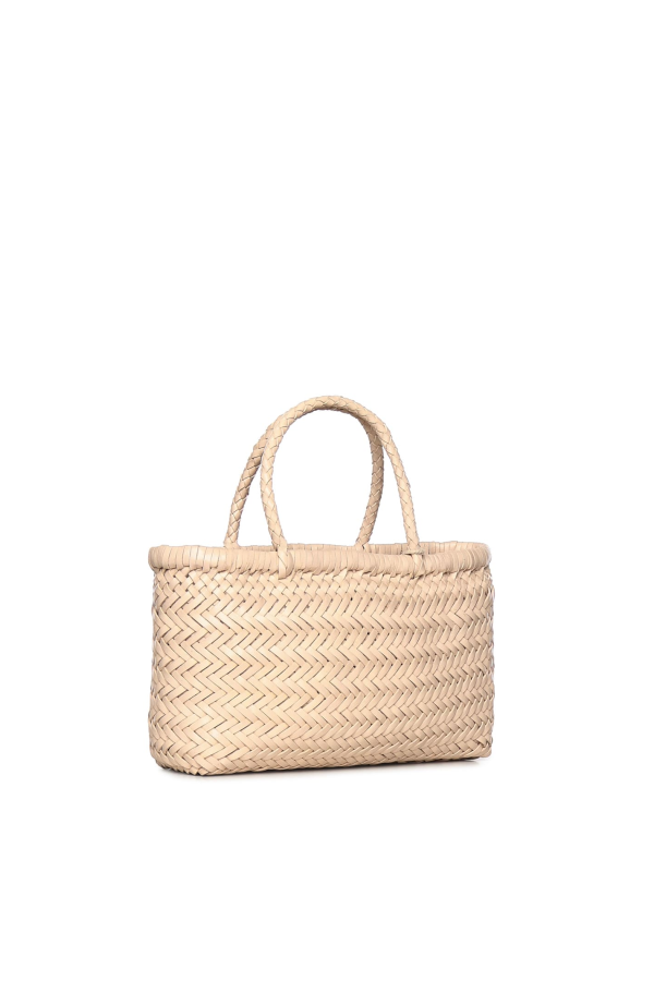 Dragon Diffusion Mini Flat Gora Leather Tote - Pearl