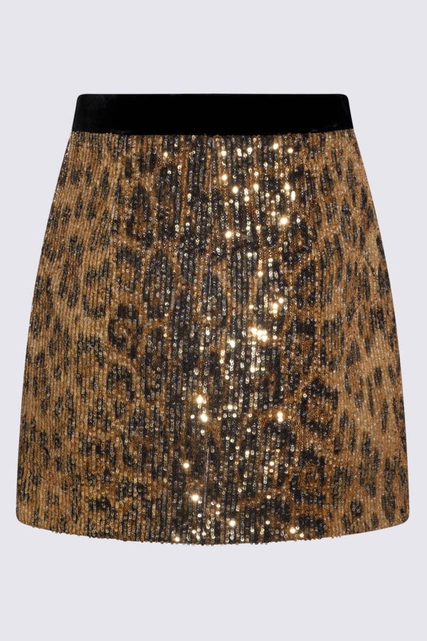 Roberto Cavalli Leopard Skirt - Beige