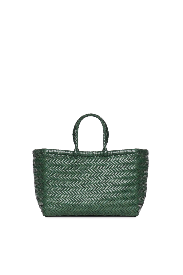 Dragon Diffusion Small Bamboo Triple Jump Leather Tote - Forest