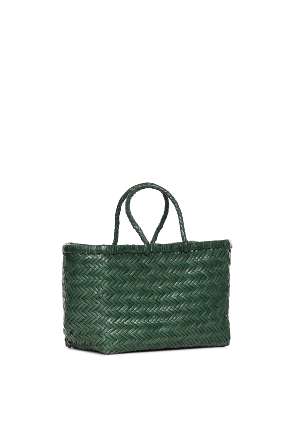 Dragon Diffusion Small Bamboo Triple Jump Leather Tote - Forest
