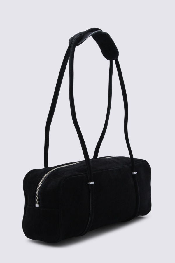 BY FAR Kimberly Suede Leather Shoulder Bag - Black