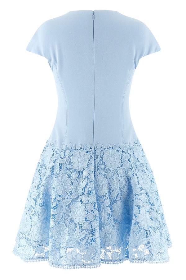 Self-Portrait Blue Crepe Lace Dress