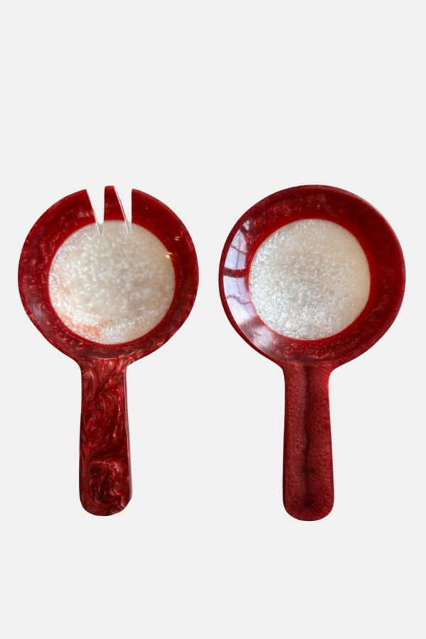 Studio Noticed Mixing Hands Salad Servers - Burgundy