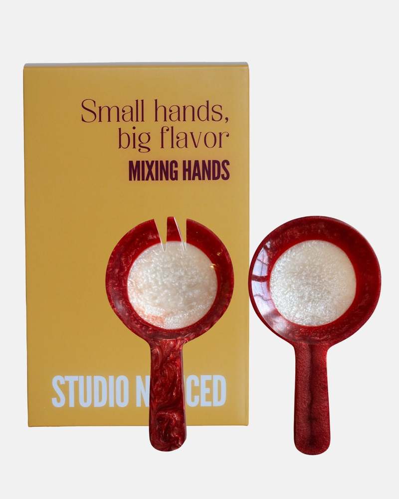 Studio Noticed Mixing Hands Salad Servers - Burgundy