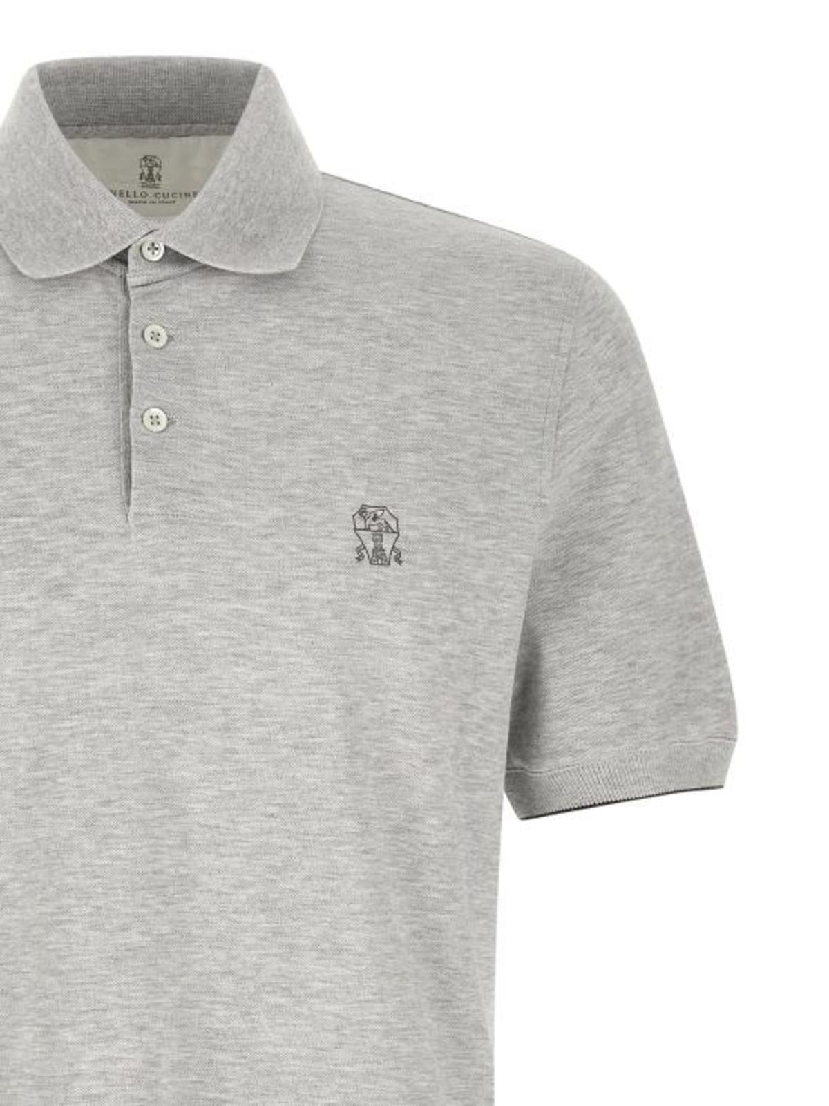Brunello Cucinelli Polo Shirt - Light Grey - Image 3 of 4