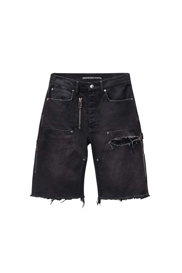 ALEXANDER WANG Zip Mid-Rise Carpenter Shorts - Vintage Black