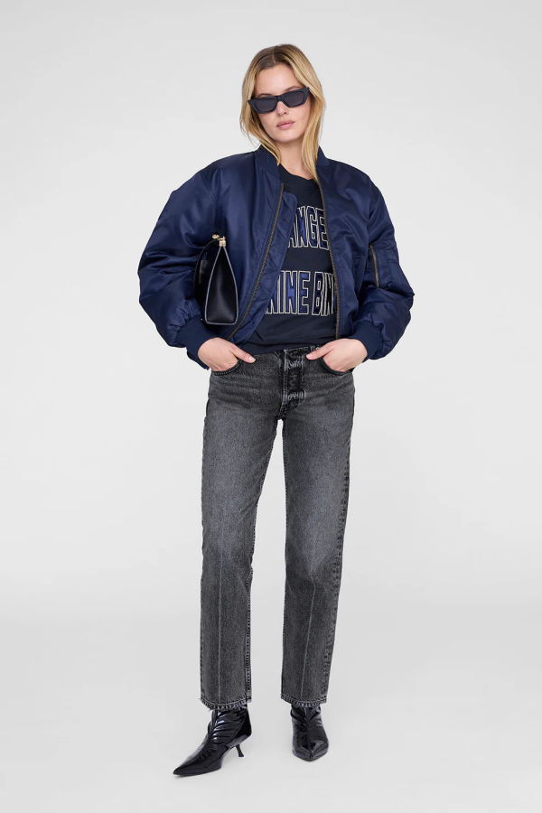 Anine Bing Harry Shrunken Sweatshirt LA - Vintage Black