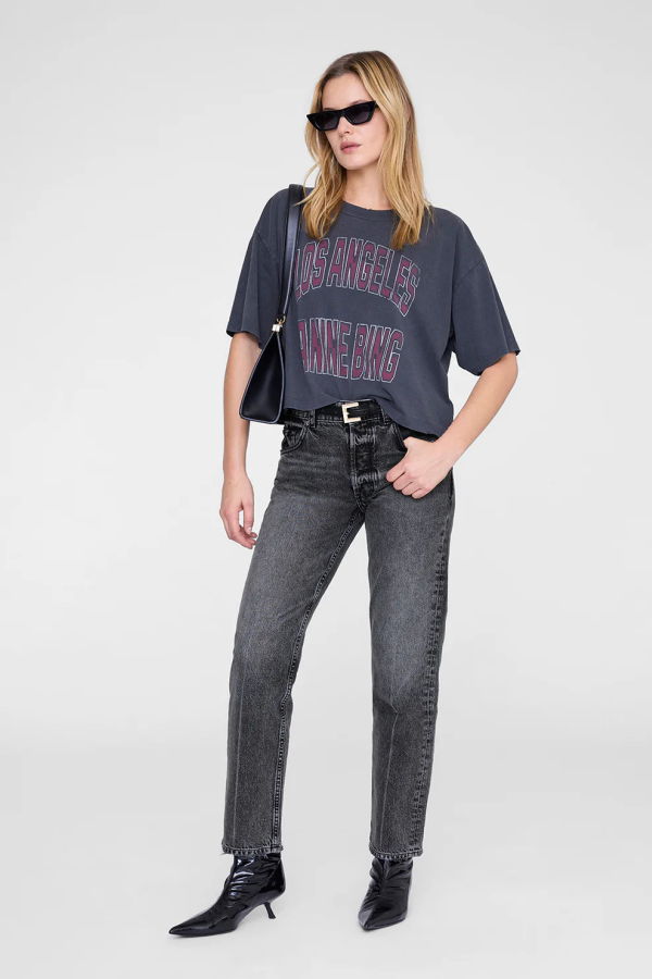 Anine Bing Johnny Cropped Tee