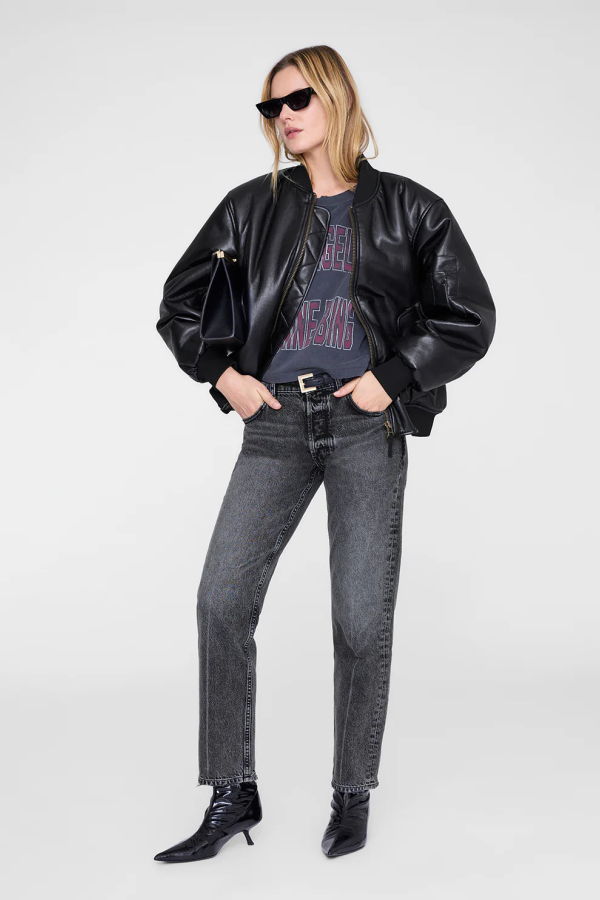 Anine Bing Johnny Cropped Tee