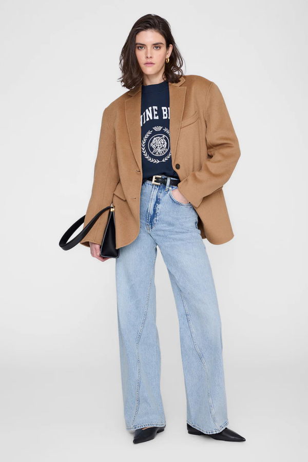 Anine Bing Miles Sweatshirt Collegiate - Dark Navy