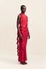 Shona Joy Agnes Draped Ruffled Maxi Dress - Cherry - Thumbnail 3