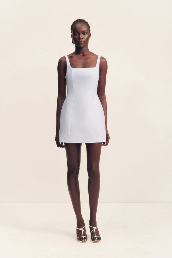 Shona Joy Otis Square Neck Mini Dress - Sky