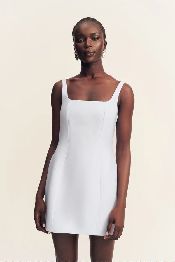 Shona Joy Otis Square Neck Mini Dress - Sky