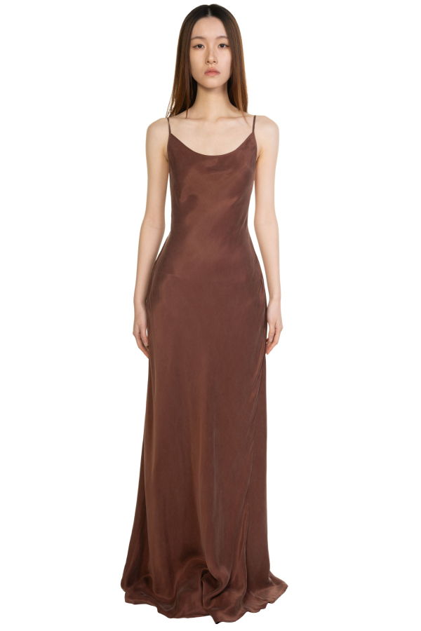 Oude Waag Tie Detailed Slip Dress - Plum Brown