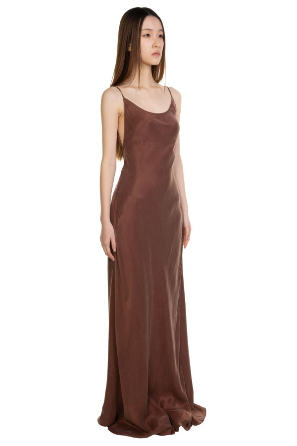 Oude Waag Tie Detailed Slip Dress - Plum Brown