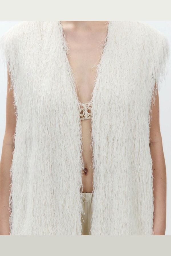 Alysi Fringe Long Vest