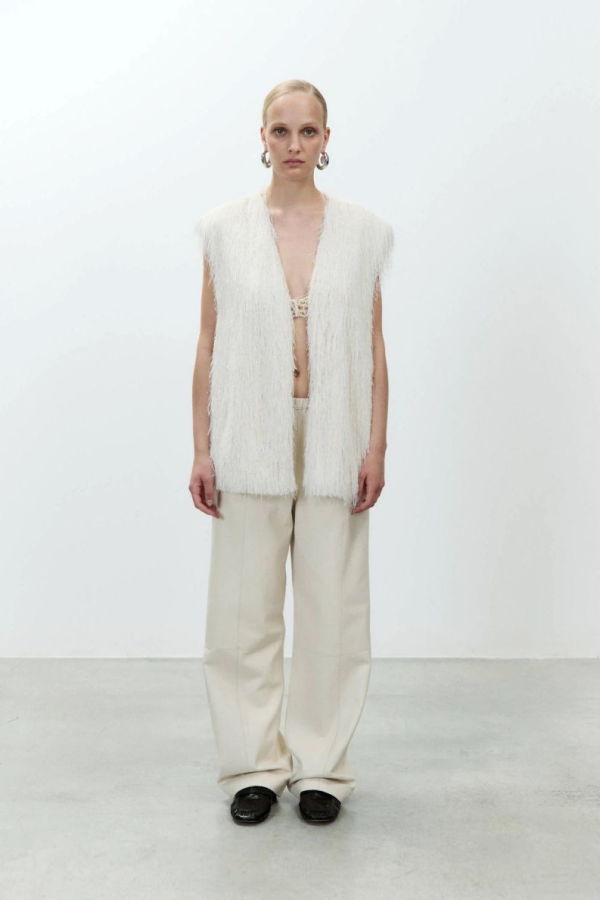 Alysi Fringe Long Vest