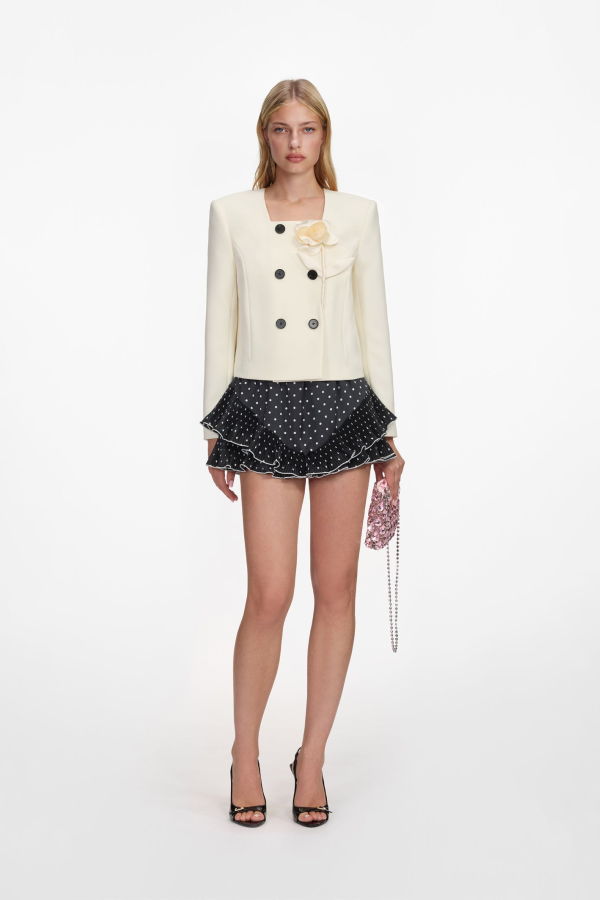Self-Portrait 3D Flower Jacket - Cream