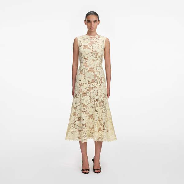crochet lace knee length dress emmaoclothing