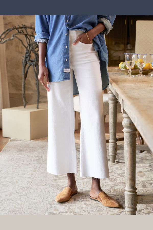 Frank & Eileen Galway Wide-Leg Jean - White